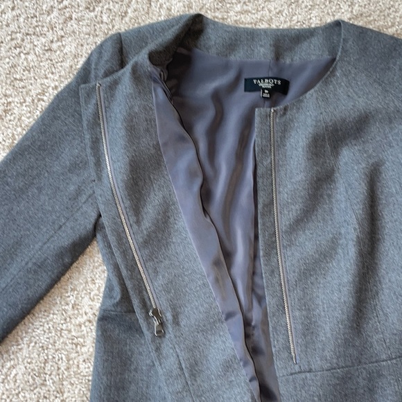 Talbots Petites zip up blazer - size 8p - Picture 5 of 6